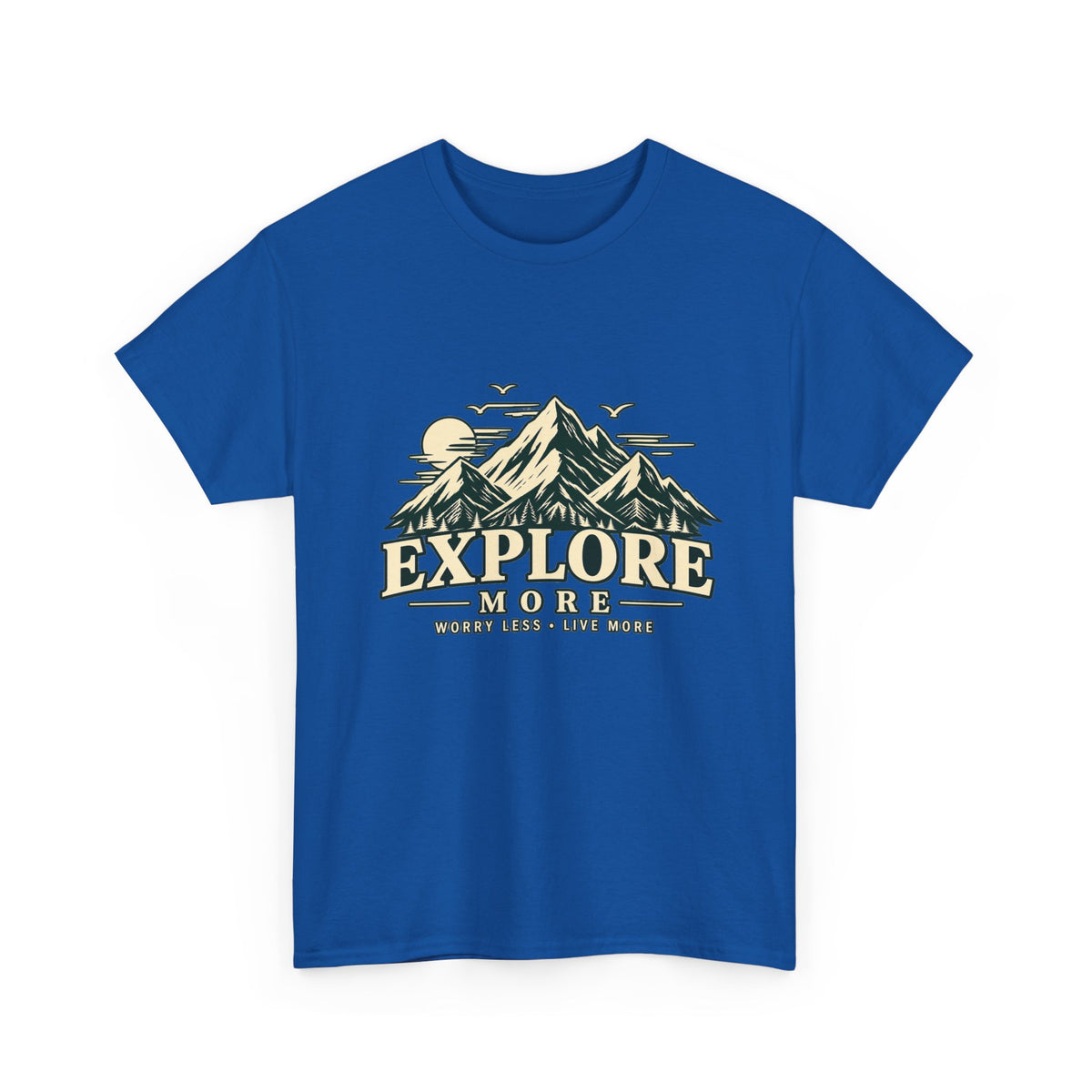 Explore More Mountain T-Shirt — Adventure Outdoors Tee ("Explore More" Design) Printify
