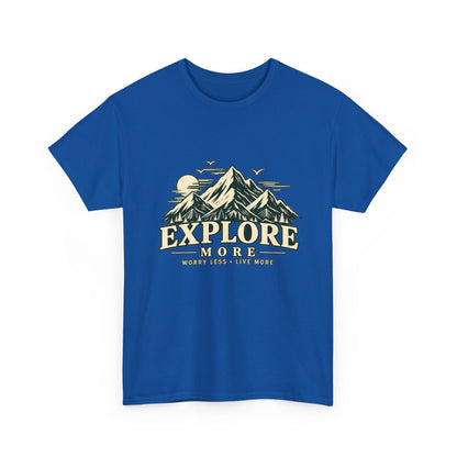 Explore More Mountain T-Shirt — Adventure Outdoors Tee ("Explore More" Design) Printify