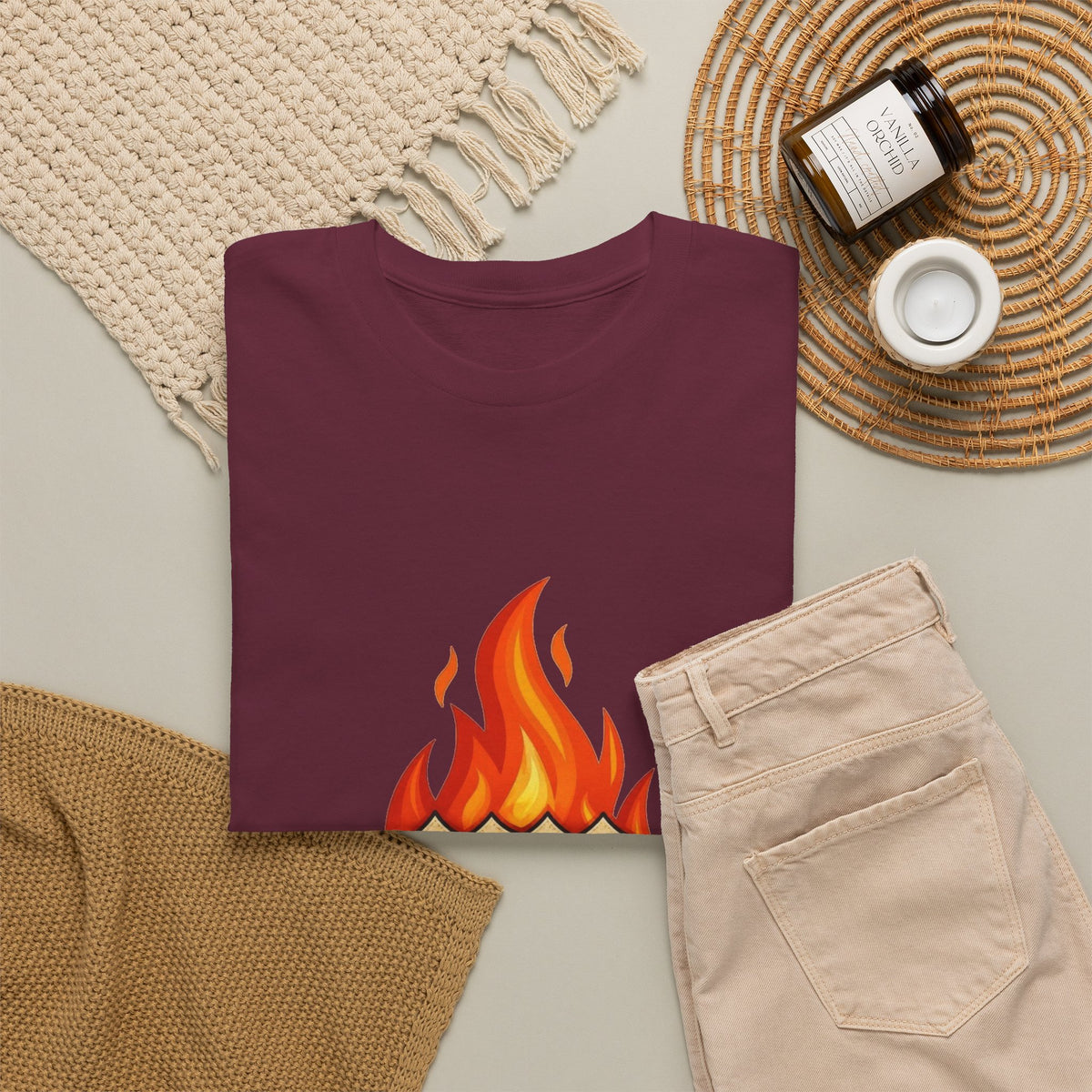 2000 Flame Graphic Tee — Retro Y2K Flame Shirt Printify