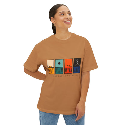 Day & Night Minimalist Graphic Tee — "One Day at a Time" Printify