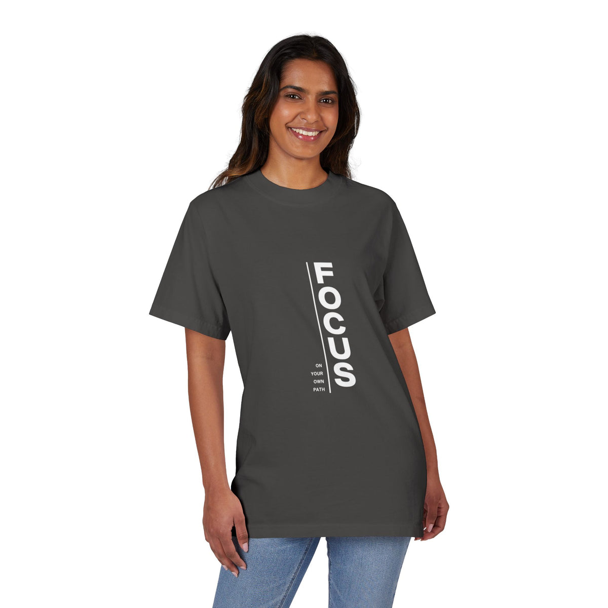 Graphic Drop-Shoulder T-Shirt — Relaxed Garment-Dyed Tee Printify