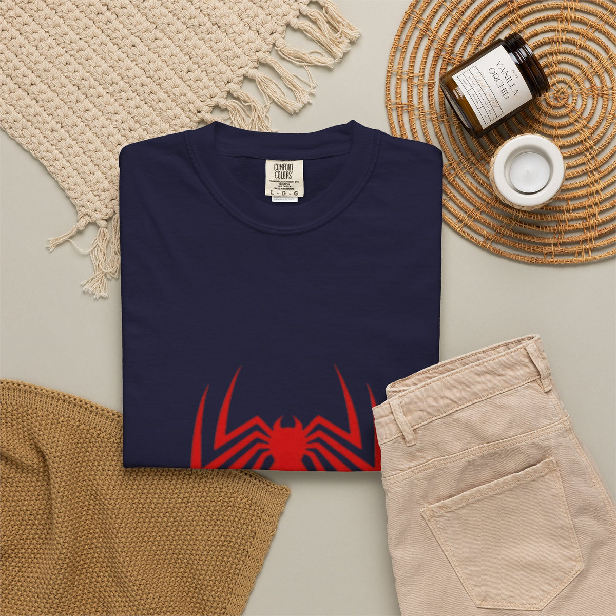 Spider Emblem T‑Shirt — Red Arachnid Graphic Tee Printify