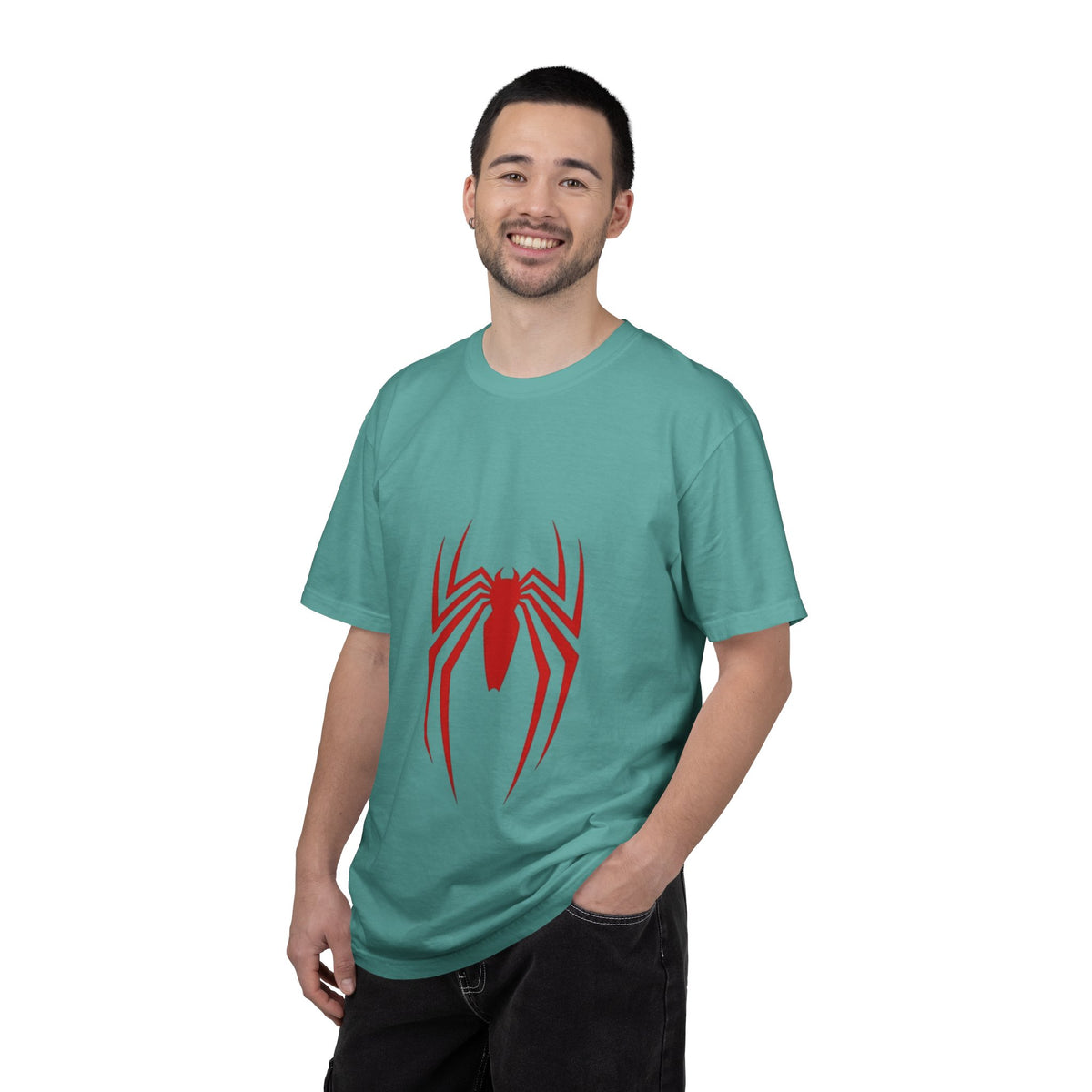 Spider Emblem T‑Shirt — Red Arachnid Graphic Tee Printify