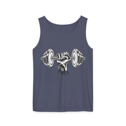 Weightlifting Fist Tank Top — Dumbbell Gym Muscle Workout Tank Printify