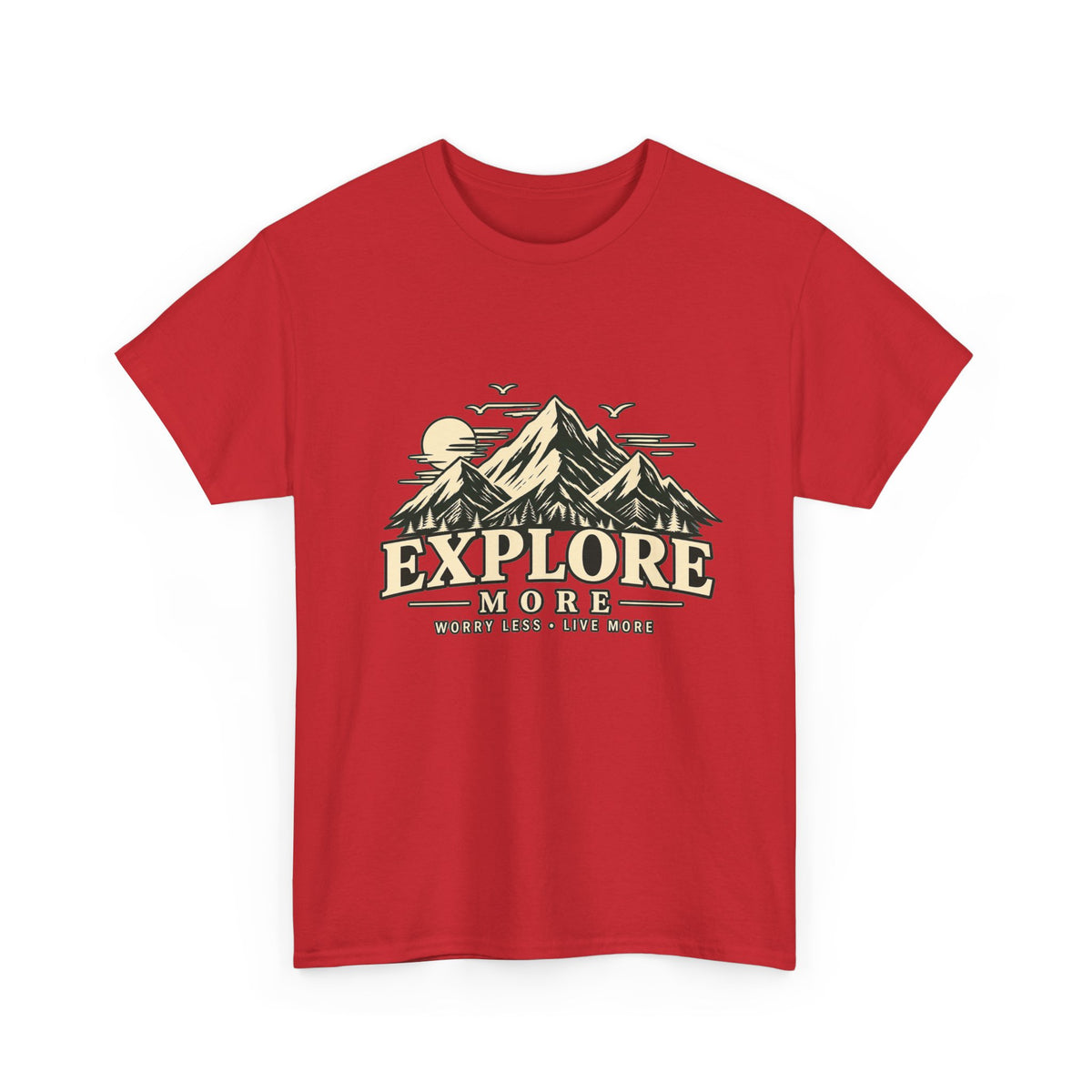 Explore More Mountain T-Shirt — Adventure Outdoors Tee ("Explore More" Design) Printify