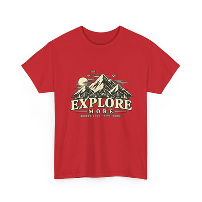 Explore More Mountain T-Shirt — Adventure Outdoors Tee ("Explore More" Design) Printify