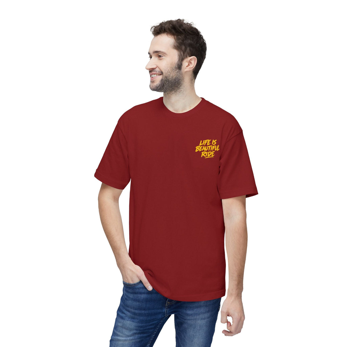 Life Is a Beautiful Ride Scooter T-Shirt — Vintage Red Vespa Graphic Tee Printify