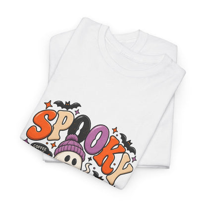 Spooky Season Halloween T-Shirt — Cute Ghost, Pumpkin & Bat Graphic Tee Printify