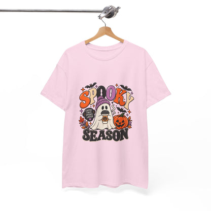 Spooky Season Halloween T-Shirt — Cute Ghost, Pumpkin & Bat Graphic Tee Printify