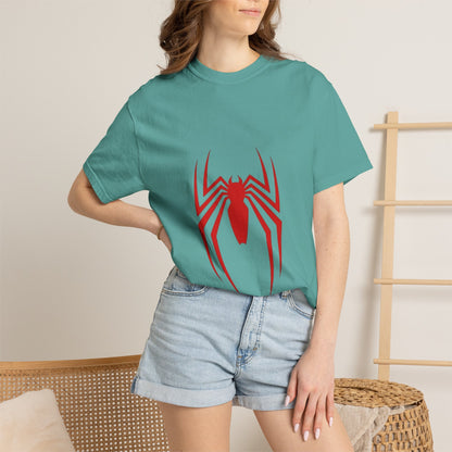 Spider Emblem T‑Shirt — Red Arachnid Graphic Tee Printify