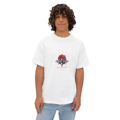 Boxy Tee — Red Rose & Dagger Graphic Printify