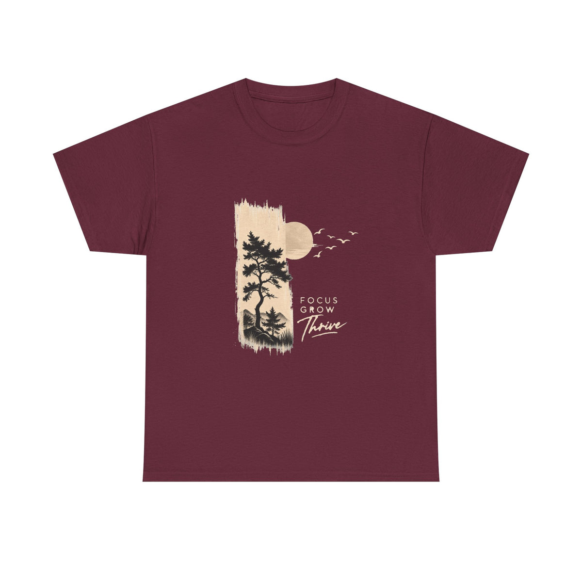T-Shirt — Focus Grow Thrive Nature Graphic Tee Printify