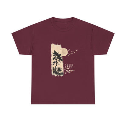 T-Shirt — Focus Grow Thrive Nature Graphic Tee Printify