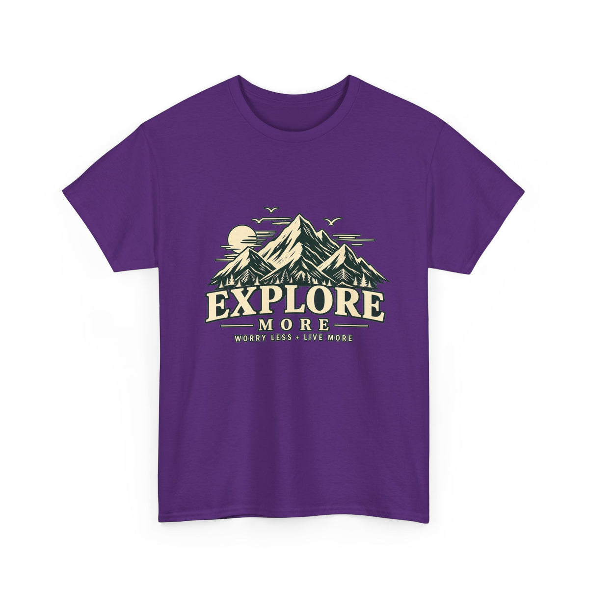 Explore More Mountain T-Shirt — Adventure Outdoors Tee ("Explore More" Design) Printify
