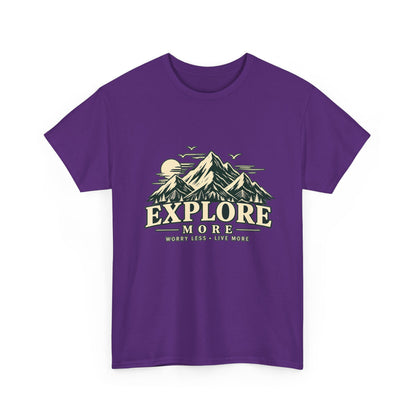 Explore More Mountain T-Shirt — Adventure Outdoors Tee ("Explore More" Design) Printify