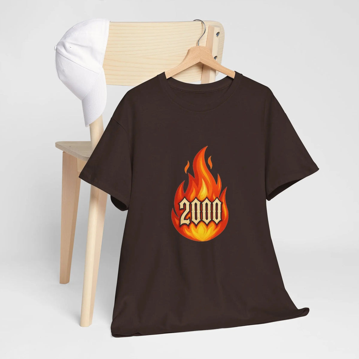 2000 Flame Graphic Tee — Retro Y2K Flame Shirt Printify