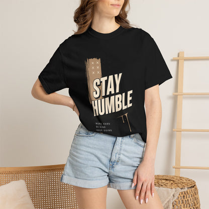 Stay Humble T-Shirt — Vintage Military Green Graphic Tee Printify