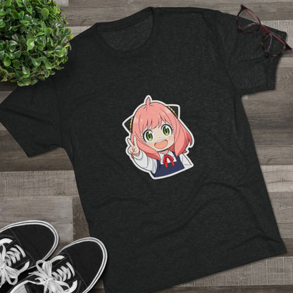 Anime Girl Character Tee – Cute Pink-Haired Spy x Family Style Shirt Printify
