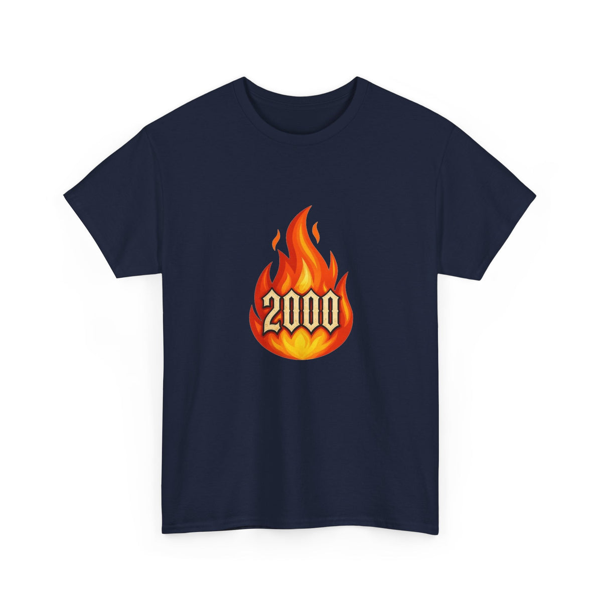 2000 Flame Graphic Tee — Retro Y2K Flame Shirt Printify
