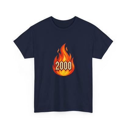 2000 Flame Graphic Tee — Retro Y2K Flame Shirt Printify