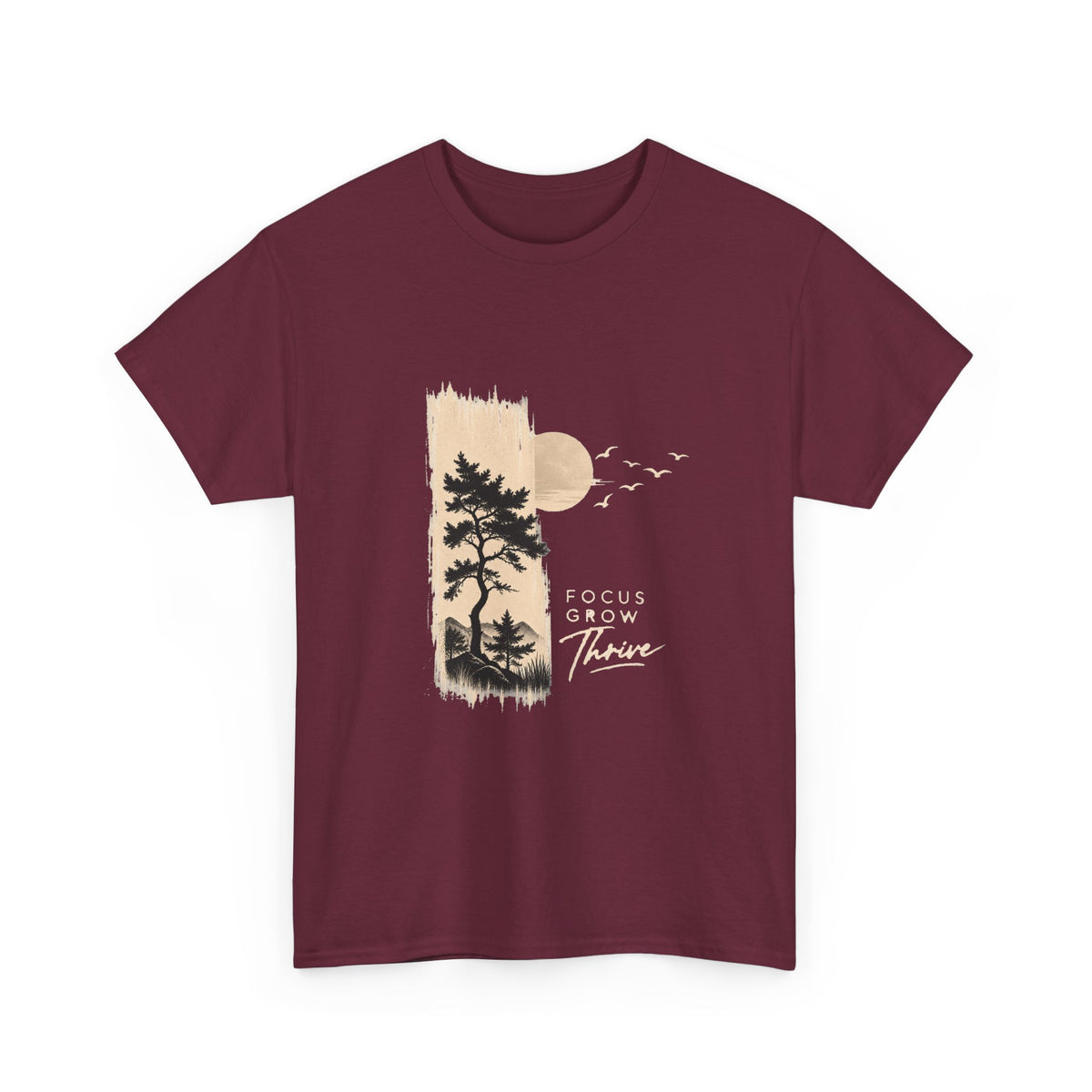 T-Shirt — Focus Grow Thrive Nature Graphic Tee Printify