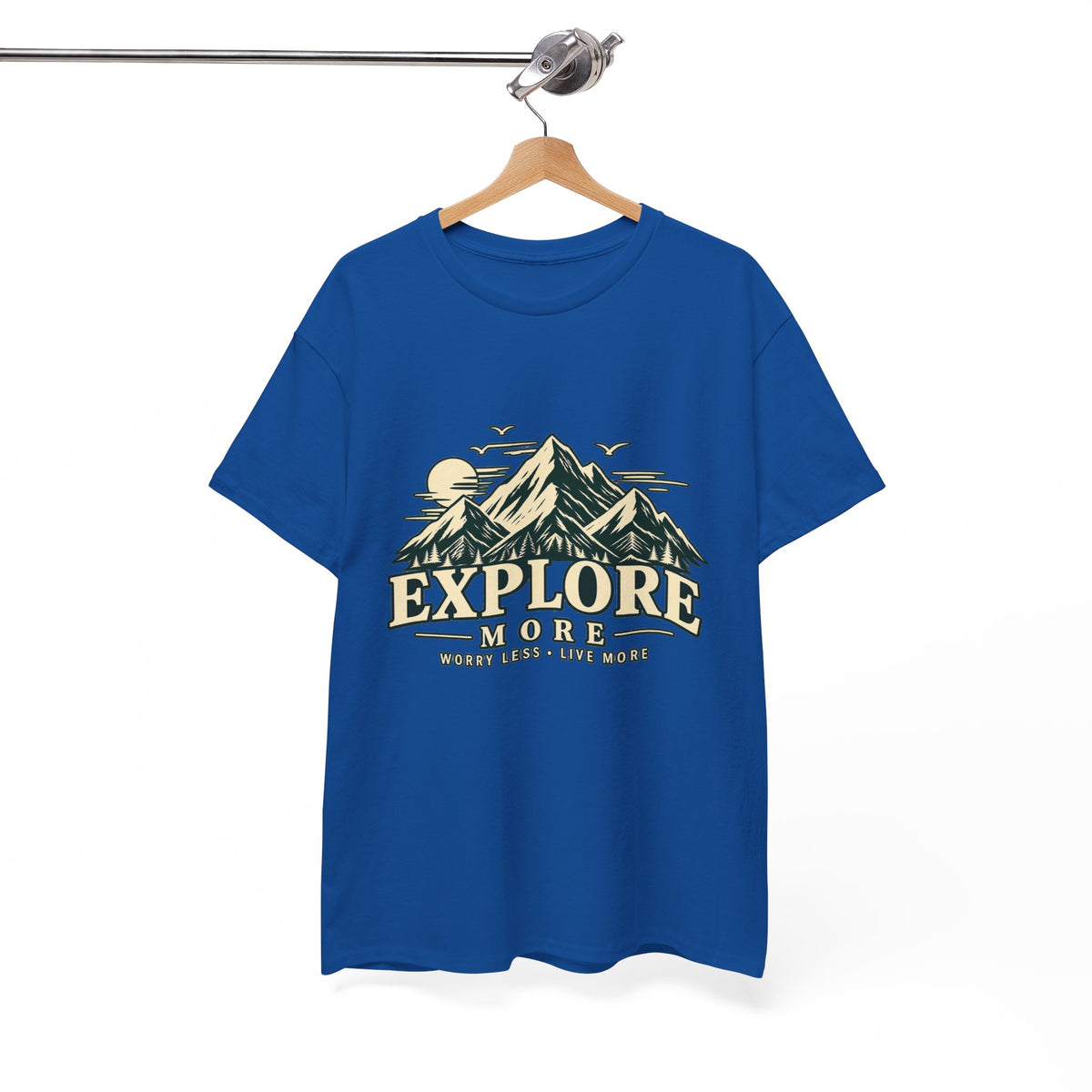 Explore More Mountain T-Shirt — Adventure Outdoors Tee ("Explore More" Design) Printify