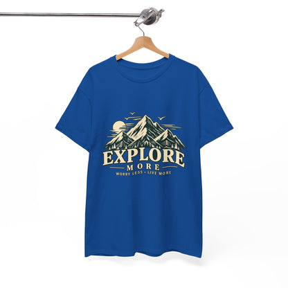 Explore More Mountain T-Shirt — Adventure Outdoors Tee ("Explore More" Design) Printify
