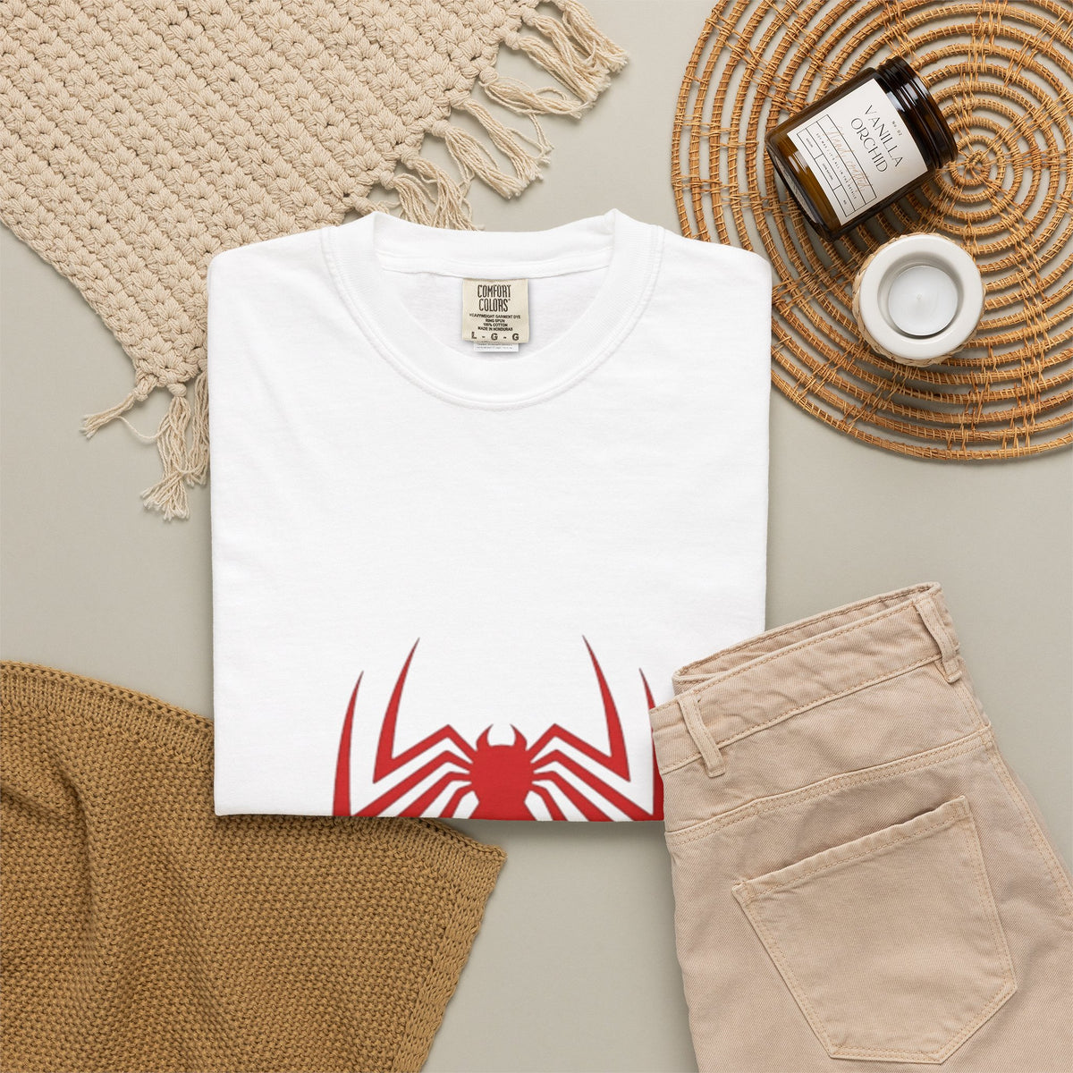 Spider Emblem T‑Shirt — Red Arachnid Graphic Tee Printify