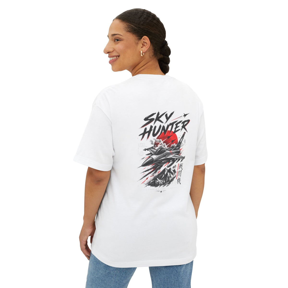 Boxy Tee — Red Rose & Dagger Graphic Printify