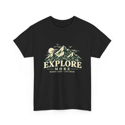 Explore More Mountain T-Shirt — Adventure Outdoors Tee ("Explore More" Design) Printify