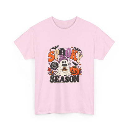 Spooky Season Halloween T-Shirt — Cute Ghost, Pumpkin & Bat Graphic Tee Printify