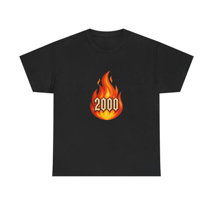 2000 Flame Graphic Tee — Retro Y2K Flame Shirt Printify
