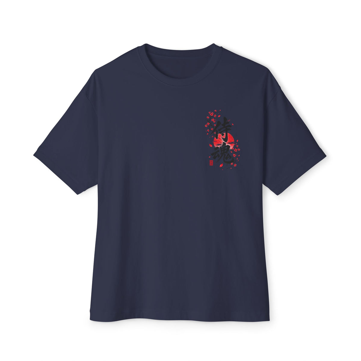 Samurai Spirit Tee — Japanese Calligraphy Chest Print Printify