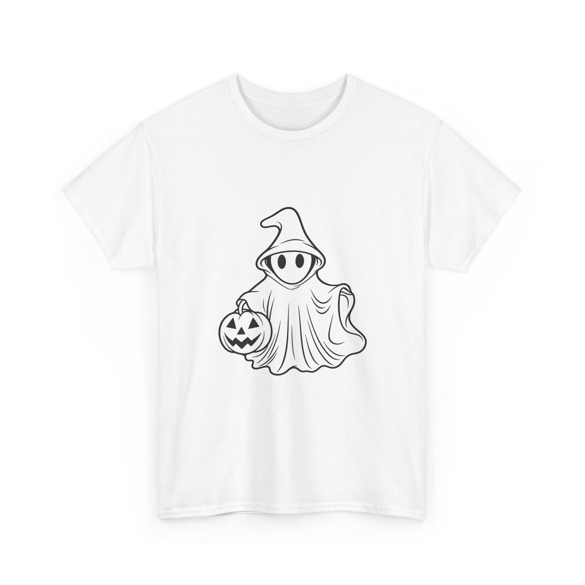 Ghost with Jack-O'-Lantern T-Shirt — Cute Halloween Graphic Tee Printify