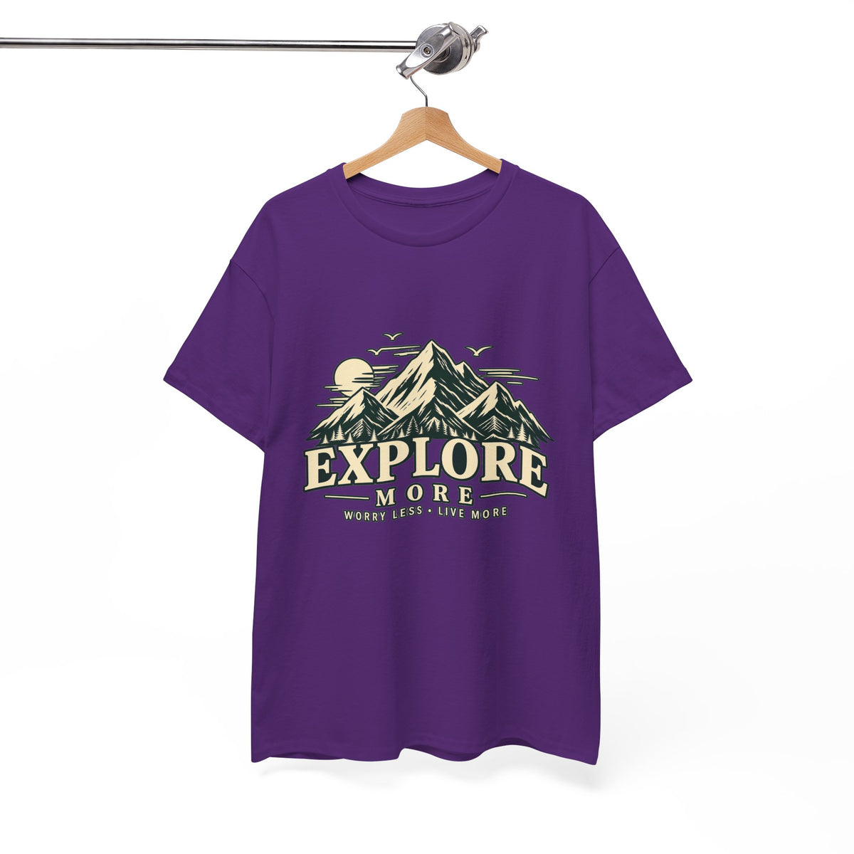 Explore More Mountain T-Shirt — Adventure Outdoors Tee ("Explore More" Design) Printify