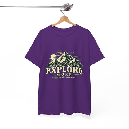 Explore More Mountain T-Shirt — Adventure Outdoors Tee ("Explore More" Design) Printify