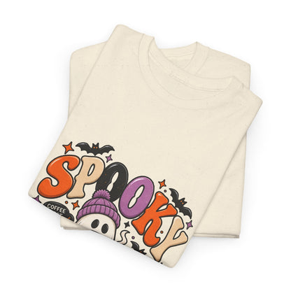 Spooky Season Halloween T-Shirt — Cute Ghost, Pumpkin & Bat Graphic Tee Printify