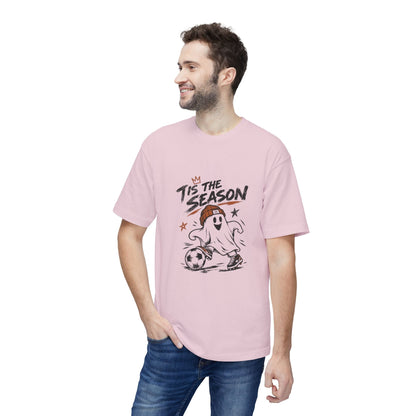 T-Shirt — "'Tis the Season" Soccer Ghost Graphic Tee Printify
