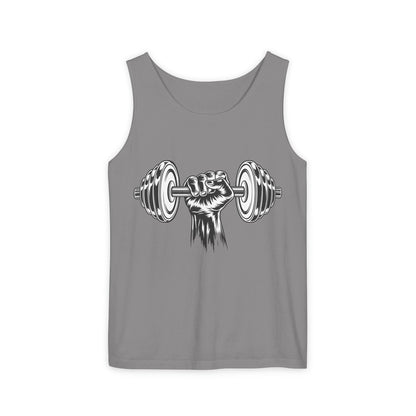 Weightlifting Fist Tank Top — Dumbbell Gym Muscle Workout Tank Printify