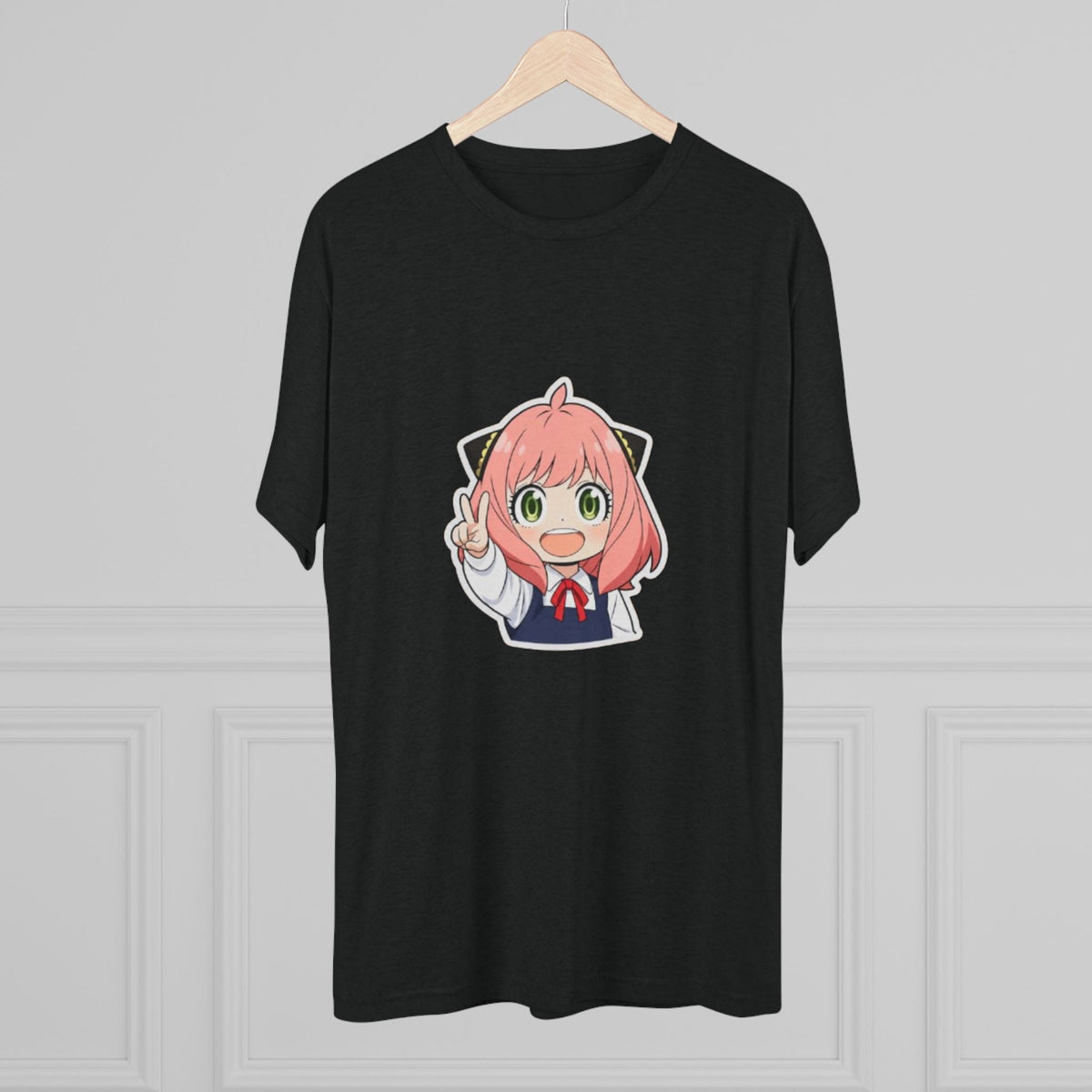 Anime Girl Character Tee – Cute Pink-Haired Spy x Family Style Shirt Printify
