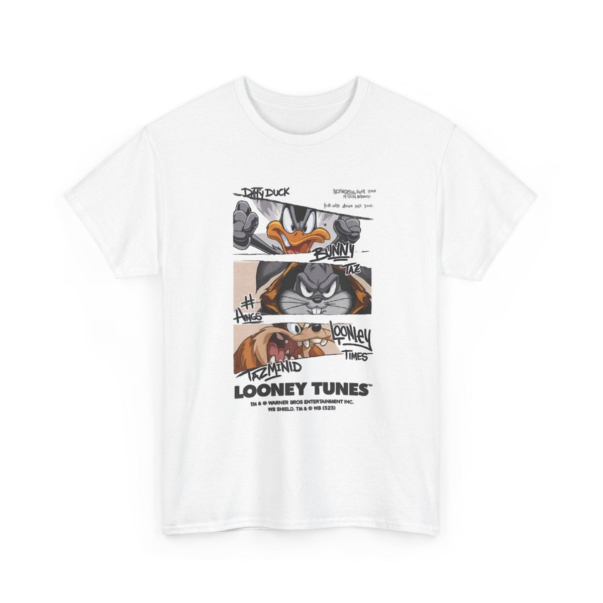 Looney Tunes Comic Strip T-Shirt — Daffy Duck, Taz & Bugs Graphic Tee Printify