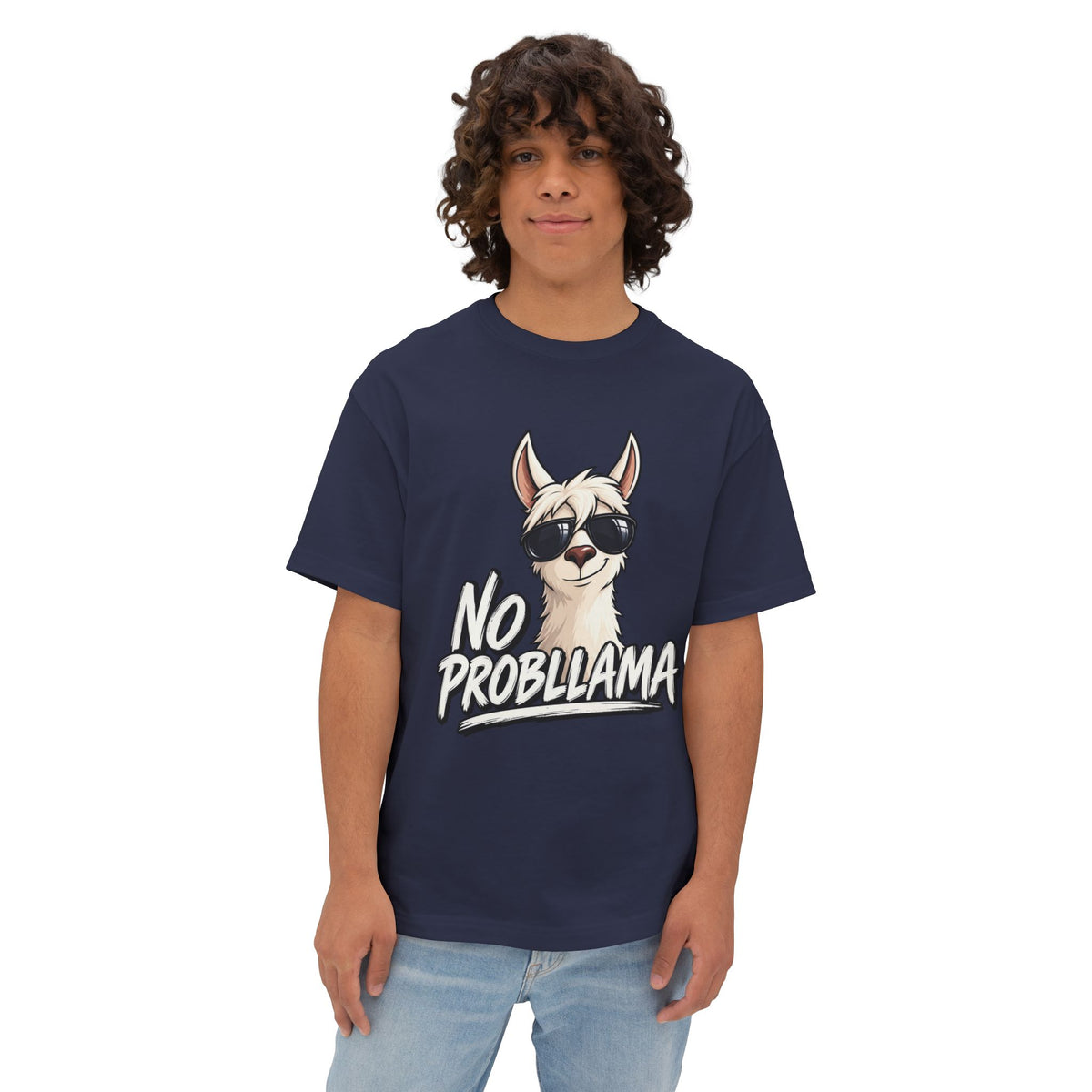 No Probllama T‑Shirt — Cool Llama Sunglasses Graphic Tee Printify