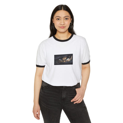Dragon Eye Ringer T-Shirt — Dark Fantasy Graphic Tee Printify