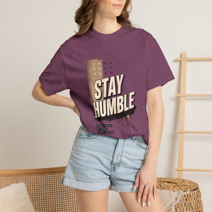 Stay Humble T-Shirt — Vintage Military Green Graphic Tee Printify