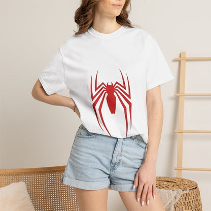 Spider Emblem T‑Shirt — Red Arachnid Graphic Tee Printify