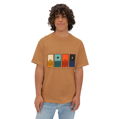 Day & Night Minimalist Graphic Tee — "One Day at a Time" Printify