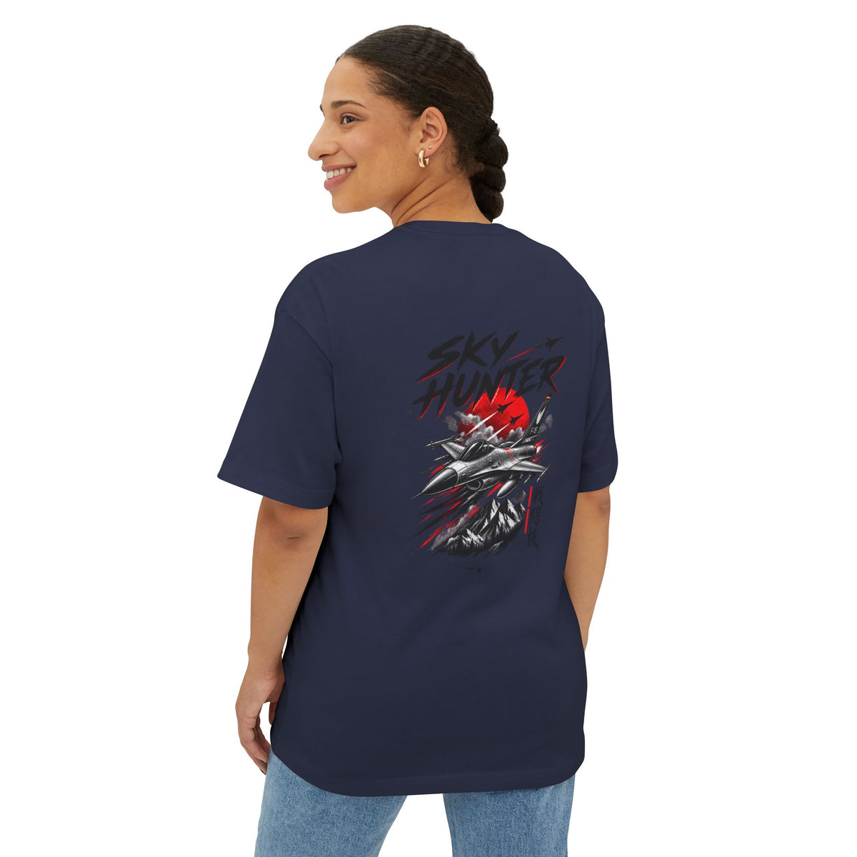 Boxy Tee — Red Rose & Dagger Graphic Printify