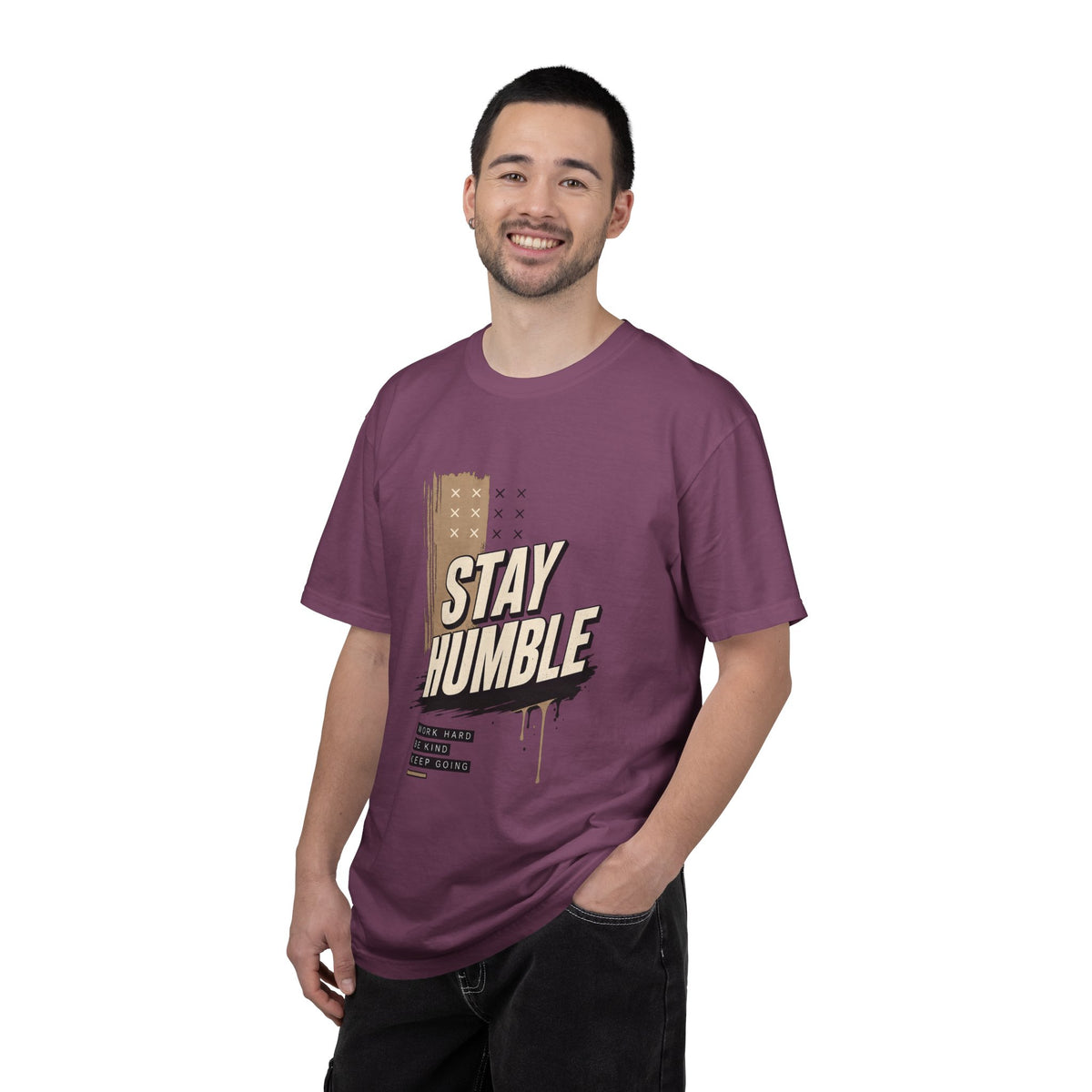 Stay Humble T-Shirt — Vintage Military Green Graphic Tee Printify