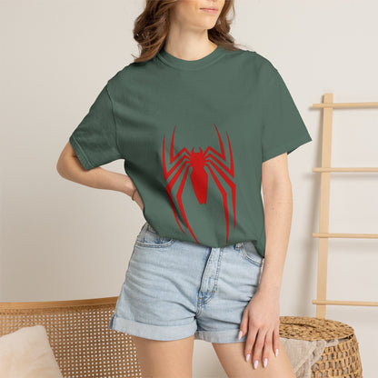 Spider Emblem T‑Shirt — Red Arachnid Graphic Tee Printify