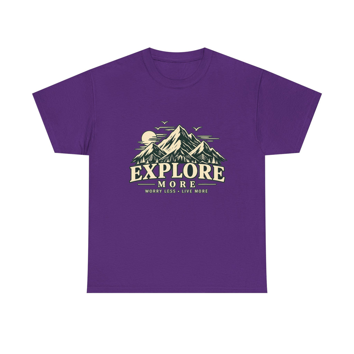Explore More Mountain T-Shirt — Adventure Outdoors Tee ("Explore More" Design) Printify